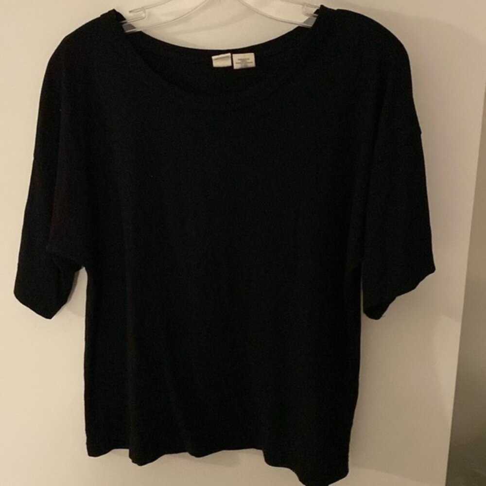 ARTISAN NY black batwing dolman sleeve tee modal XS oversize